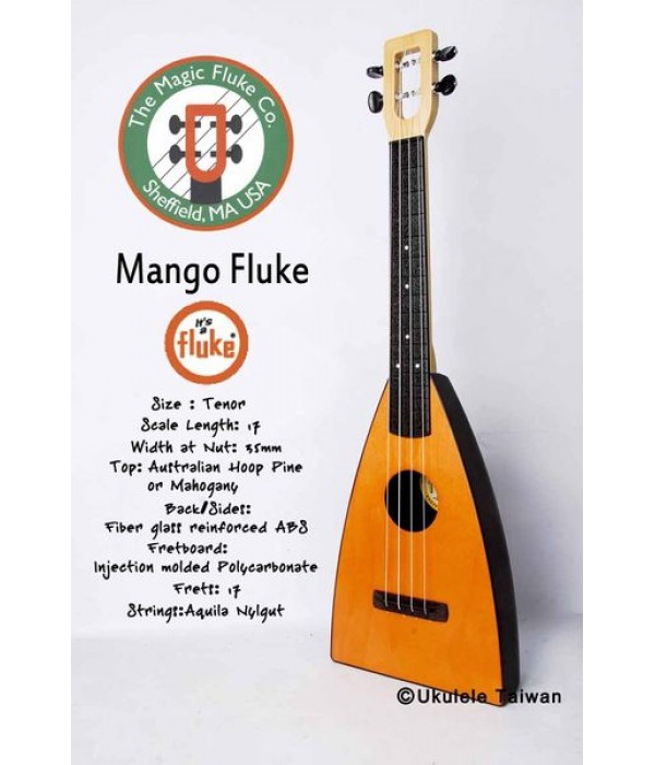 【台灣烏克麗麗 專門店】Fluke 瘋狂跳蚤全面侵台! Mango Fluke ukulele 26吋 美國原廠製造 (附琴袋+調音器+教材)